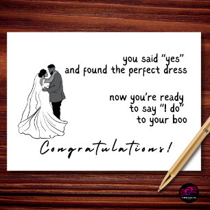 You Said Yes Bride Engagement Congratulations Card