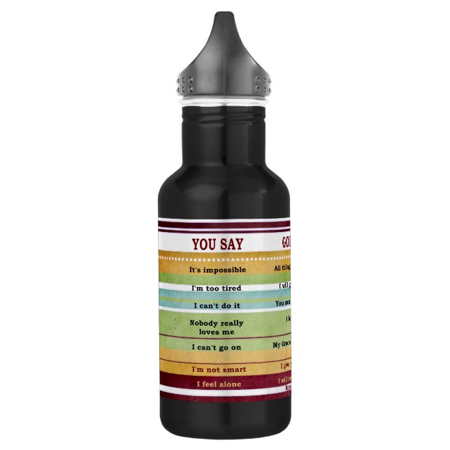 "You Say/God Says" Inspirational Bible Verses 532 Ml Water Bottle (Left)