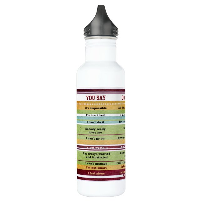 "You Say/God Says" Inspirational Bible Verses 710 Ml Water Bottle (Left)