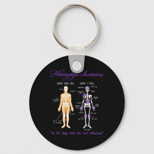 You See What I Feel Skeleton Fibromyalgia Awarenes Keychain