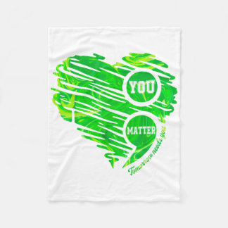 You Semicolon Heart Mental Health Awareness Women Fleece Blanket