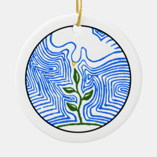 "You send your spirit and renew the earth" Ceramic Ornament