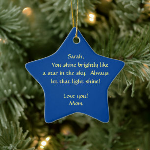 YOU SHINE LIKE A STAR! MOTHER TO DAUGHTER/THANK YO CERAMIC ORNAMENT