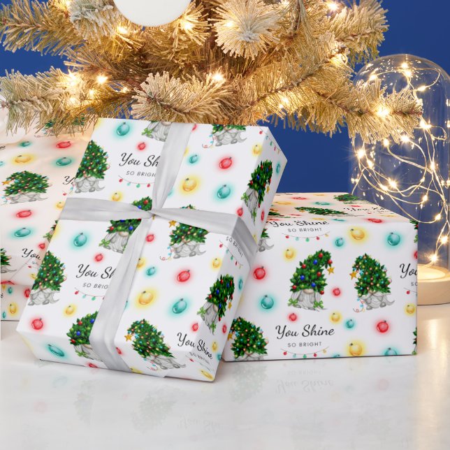 You Shine So Bright Gnome Wrapping Paper  (Holidays)