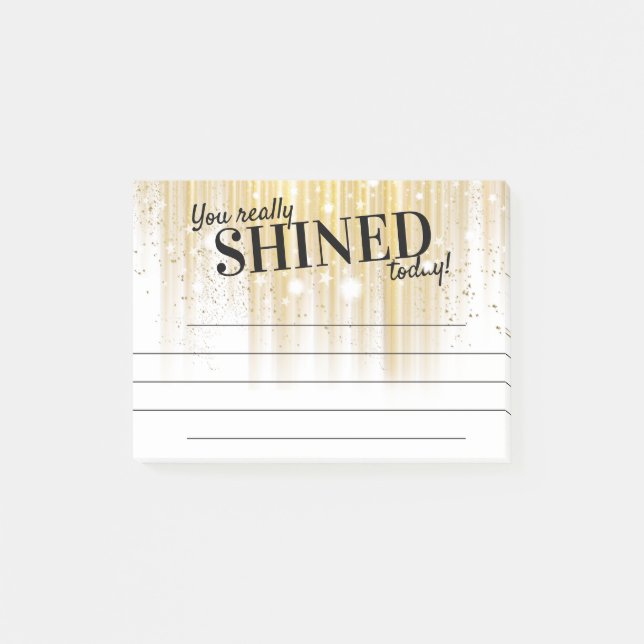 You shined today employee recognition award note (Front)