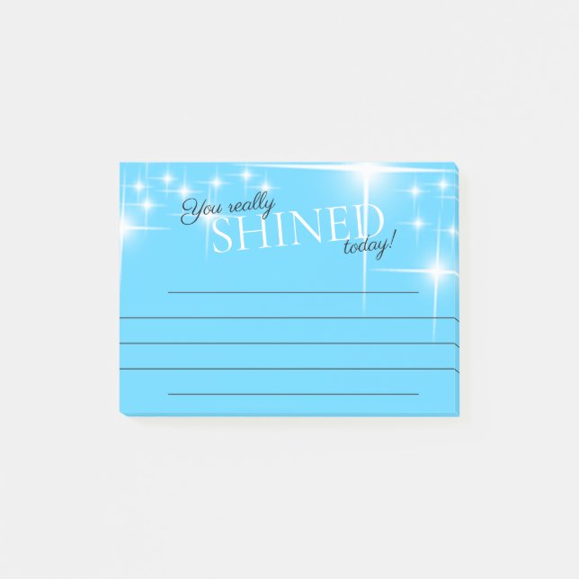 You shined today employee recognition award note (Front)