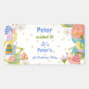 You snailed it! watercolor snail birthday banner