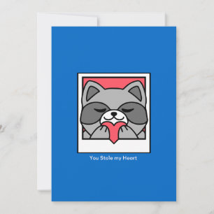 You Stole My Heart – Cute Raccoon Love Card