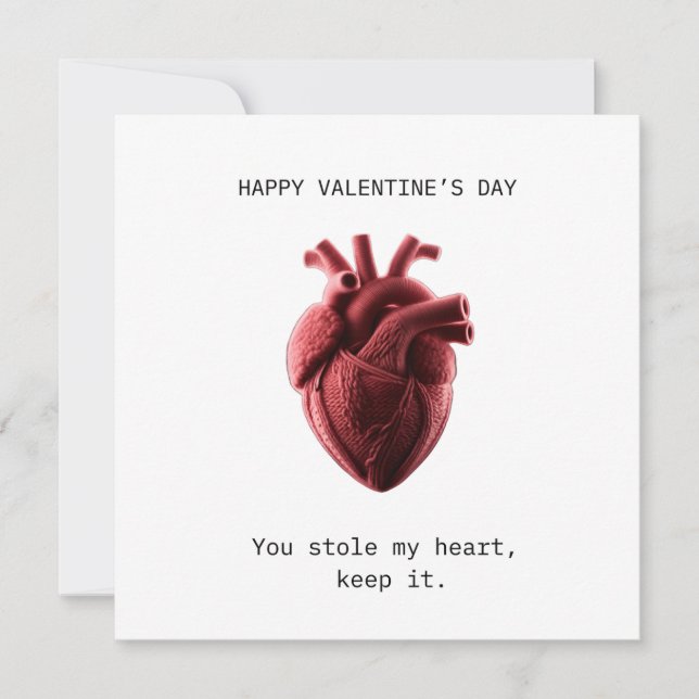 You stole my heart Valentines day Holiday Card (Front)