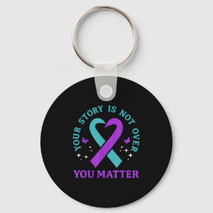 You Story Is Not Over Ribbon Mental Health Women  Keychain