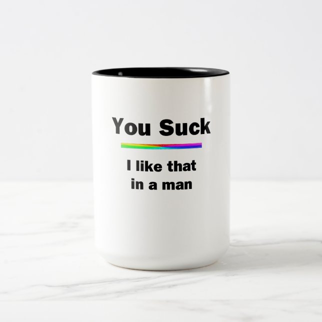 You Suck Two-Tone Coffee Mug (Center)