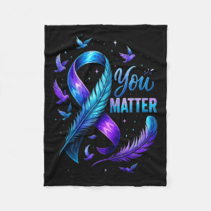 You Suicide Awareness Ribbon Butterfly For Women M Fleece Blanket