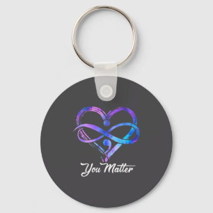 You Suicide Prevention Awareness Heart Men Women  Keychain