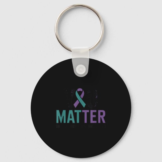 You Suicide Prevention Awareness Ribbon  Keychain (Front)