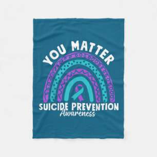 You Suicide Prevention Awareness Teal & Purple Fleece Blanket