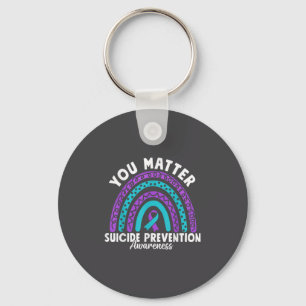 You Suicide Prevention Awareness Teal & Purple Keychain