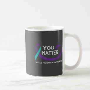 You Suicide Prevention Awareness Teal Purple Hand Coffee Mug