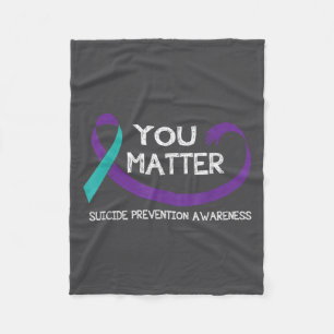 You Suicide Prevention Awareness Teal Purple Hand Fleece Blanket