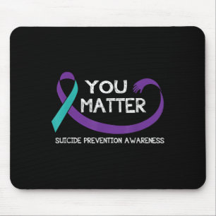 You Suicide Prevention Awareness Teal Purple Hand  Mouse Pad