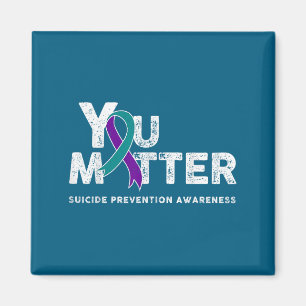 You Suicide Prevention Month Gift Teal Purple Ribb Magnet