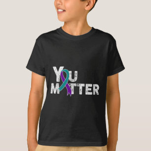 You Suicide Prevention Month Teal Purple Ribbon Gi T-Shirt