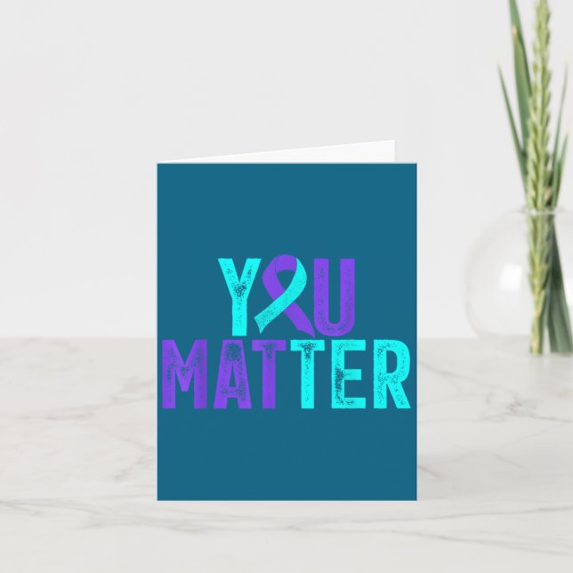 You - Suicide Prevention Teal Purple Awareness Rib Card (Front)