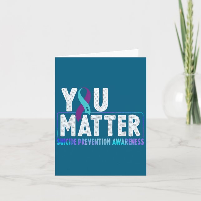 You - Suicide Prevention Teal Purple Awareness Rib Card (Front)