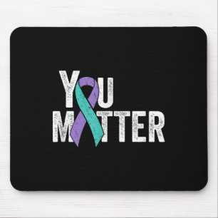 You - Suicide Prevention Teal Purple Awareness Rib Mouse Pad