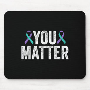 You - Suicide Prevention Teal Purple Awareness Rib Mouse Pad