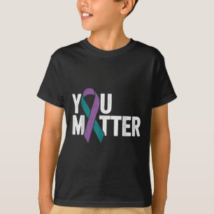 You - Suicide Prevention Teal Purple Awareness Rib T-Shirt