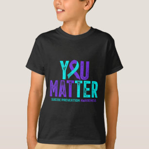 You - Suicide Prevention Teal Purple Awareness Rib T-Shirt