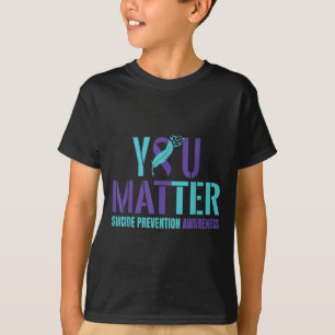 You - Suicide Prevention Teal Purple Awareness Rib T-Shirt