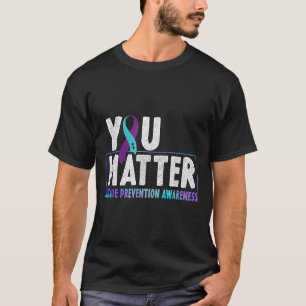 You - Suicide Prevention Teal Purple Awareness Rib T-Shirt
