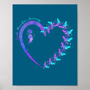 You Suicide Prevention Teal Purple Awareness Ribbo Poster