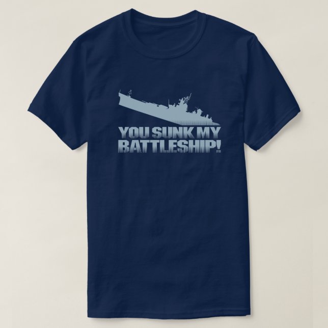 You Sunk My Battleship Retro Typography Gamer Dark T-Shirt (Design Front)