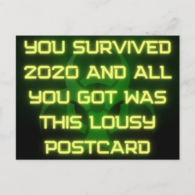 You Survived 2020 Funny New Year Postcard (Front)