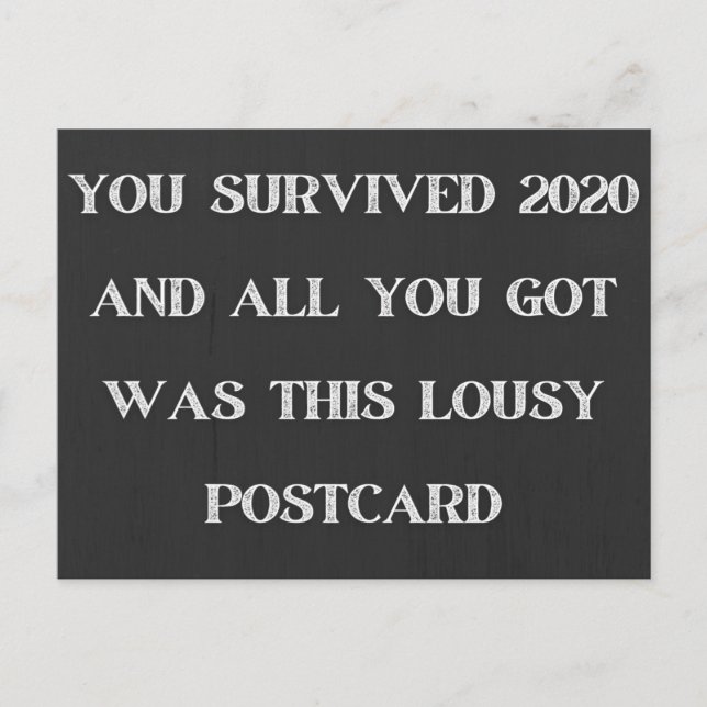 You Survived 2020 Funny New Year Postcard (Front)