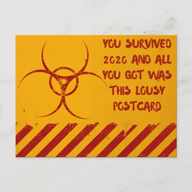 You Survived 2020 Funny New Year Postcard (Front)