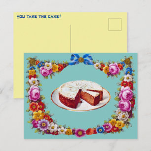 You Take the Cake! Vintage Thank You Holiday Postcard