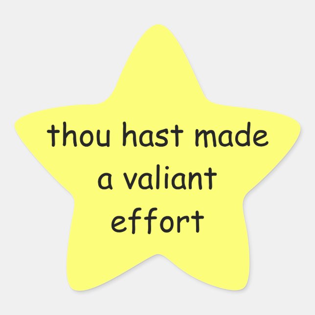 "You tried" star Star Sticker (Front)