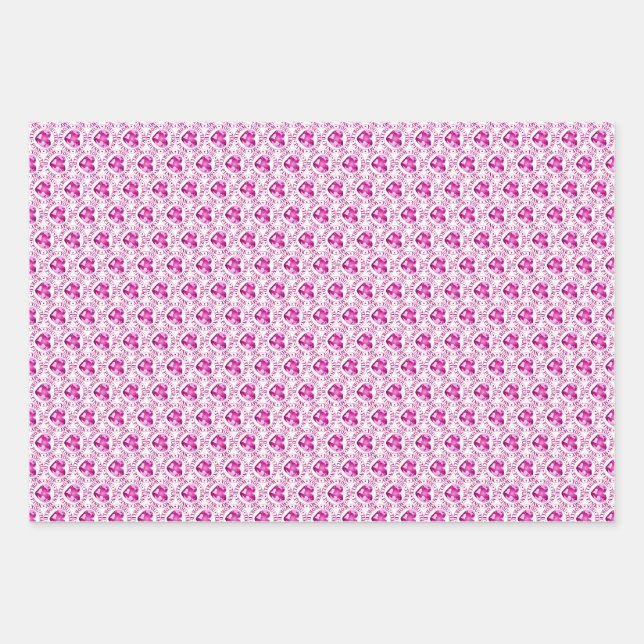 YOU TURN MY WORLD PINK Romantic Earth Heart Design Wrapping Paper Sheet (Front)