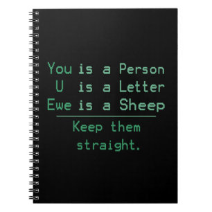 YOU U EWE NOTEBOOK