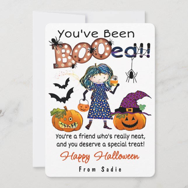 You’ve Been “BOOed”-Personalized Halloween card (Front)