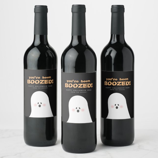 You’ve Been Boozed Halloween Ghost Wine Label (Bottles)
