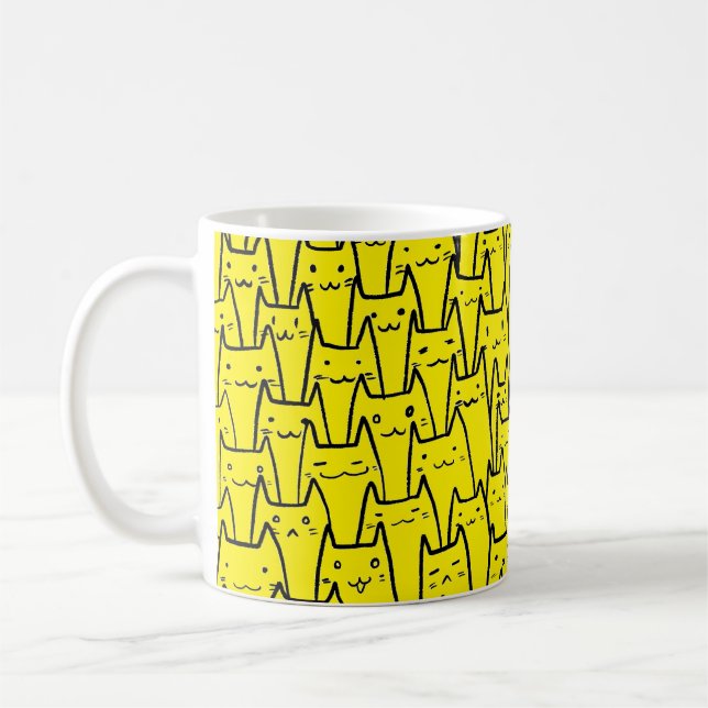 You’ve Cat to Be Kitten Me Right Meow – Yellow Coffee Mug (Left)
