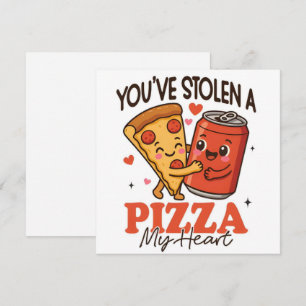 You’ve Stolen a Pizza My Heart Flat Holiday Card 
