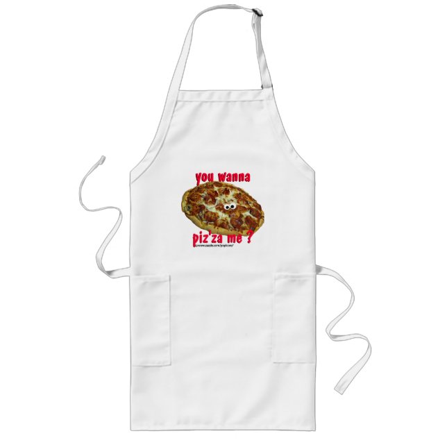 'you wanna piz'za me?' humourous parody apron (Front)