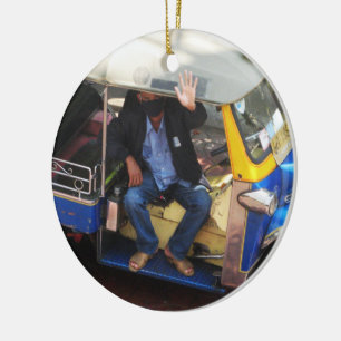 You want TAXI TUK-TUK? Ceramic Ornament
