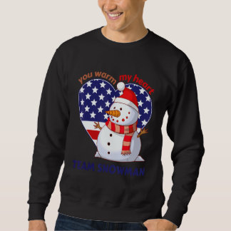 You Warm My Heart Team Snowman Heart Shaped US Fla Sweatshirt