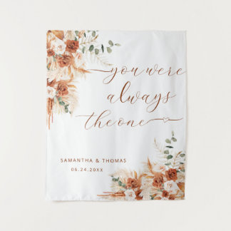 You Were Always the One Wedding Backdrop Banner Tapestry
